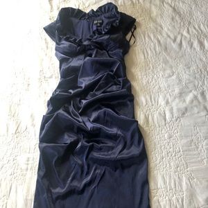 2/25 Navy Blue Satin Dress